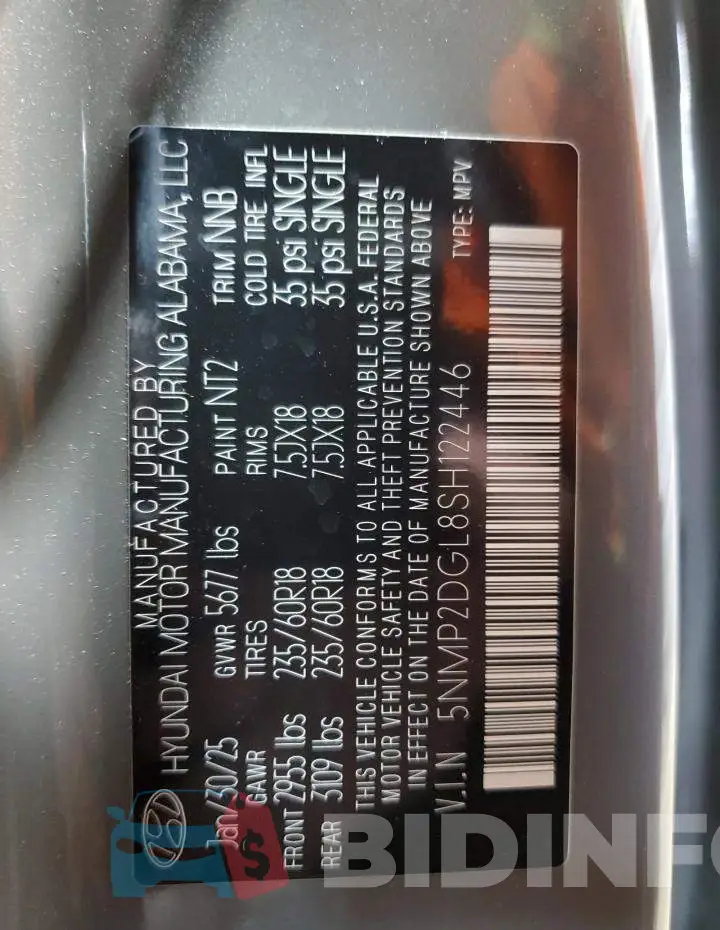 5NMP2DGL8SH122446 Photo# 14