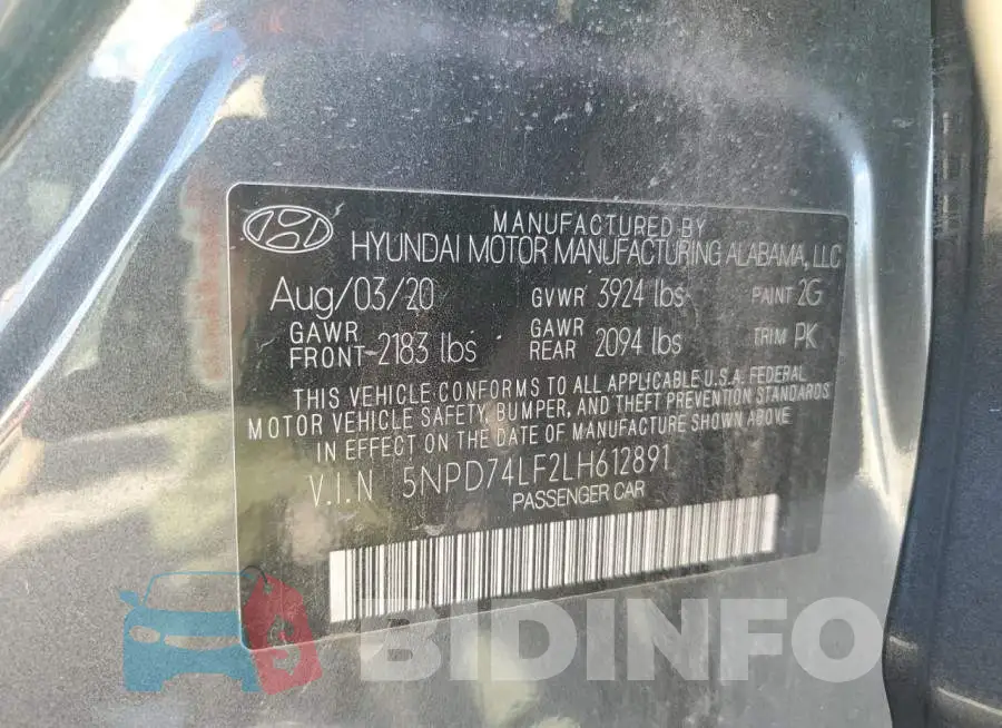 5NPD74LF2LH612891 Photo# 12