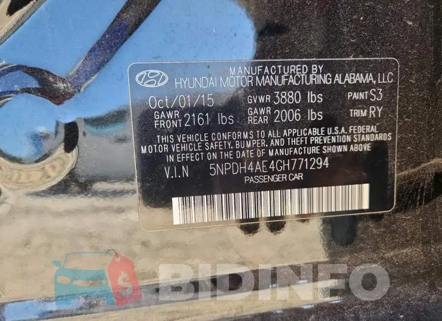 5NPDH4AE4GH771294 Photo# 12
