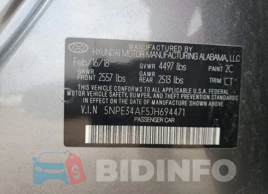 5NPE34AF5JH694471 Photo# 12