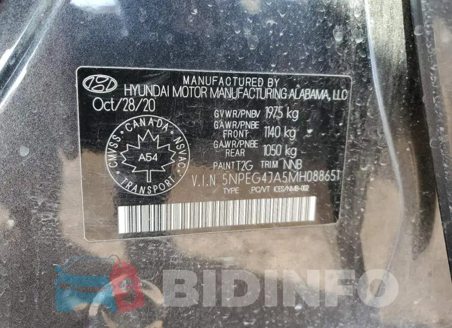 5NPEG4JA5MH088651 Photo# 13