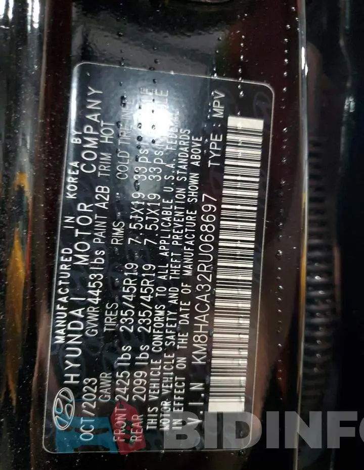 KM8HACA32RU068697 Photo# 14