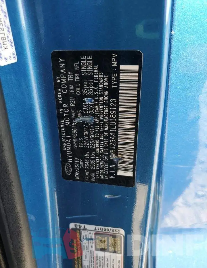KM8J23A41LU189123 Photo# 14