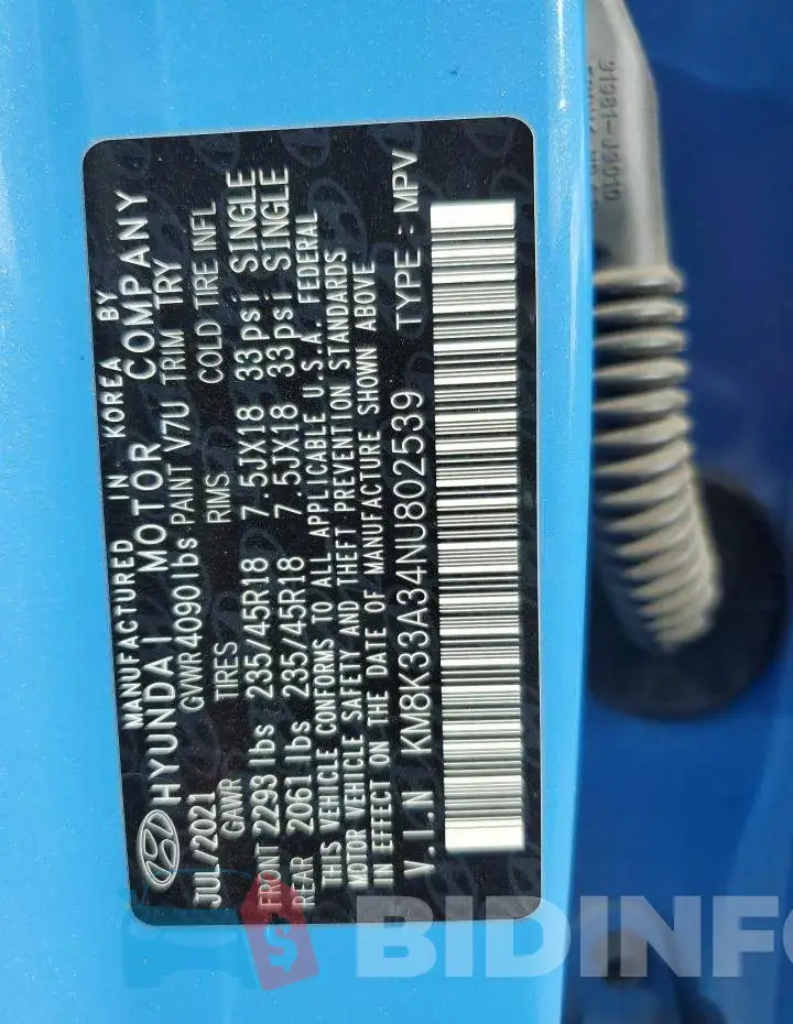 KM8K33A34NU802539 Photo# 14
