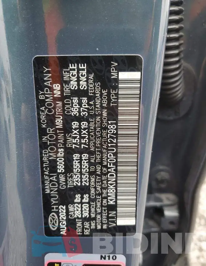 KM8KNDAF0PU127981 Photo# 12