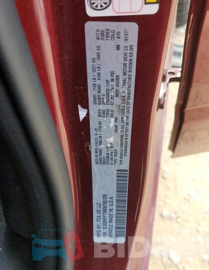 1C6SRFFT9MN765128 Photo# 12