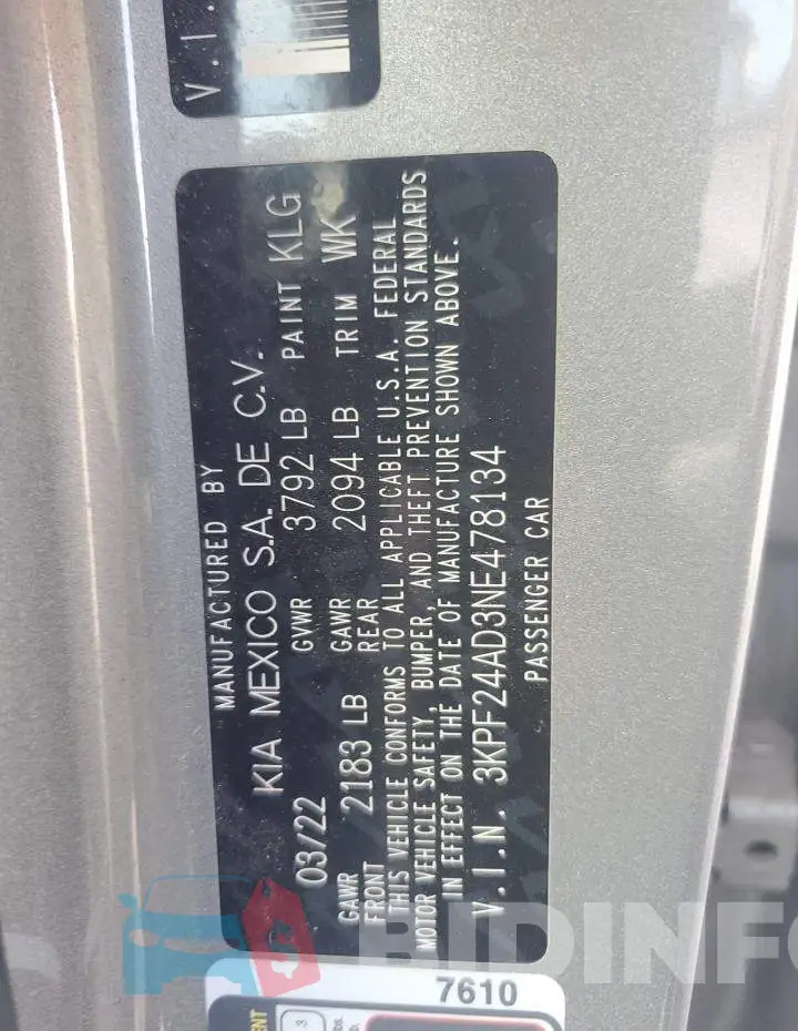3KPF24AD3NE478134 Photo# 12