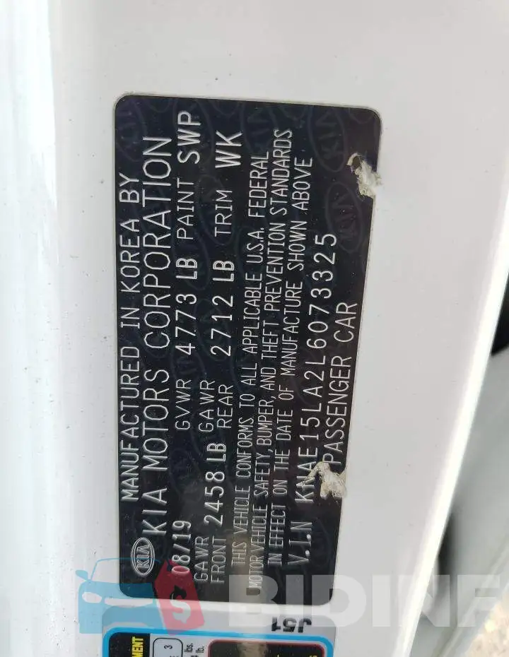 KNAE15LA2L6073325 Photo# 13