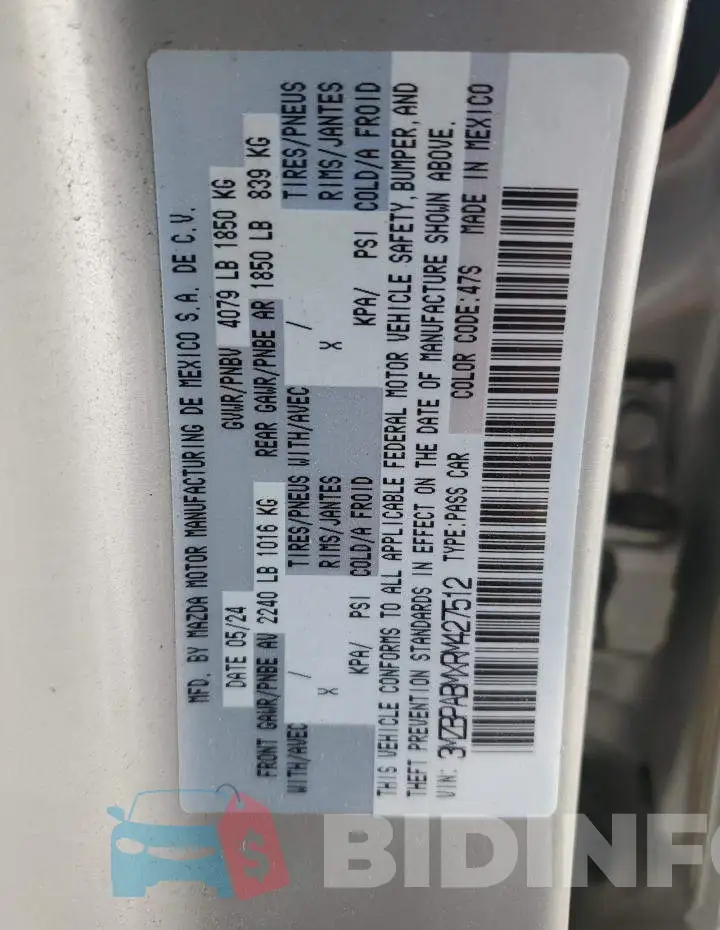 3MZBPABMXRM427512 Photo# 14