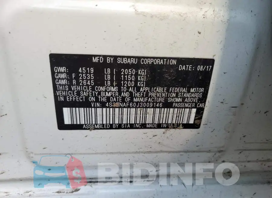 4S3BNAF60J3009146 Photo# 12