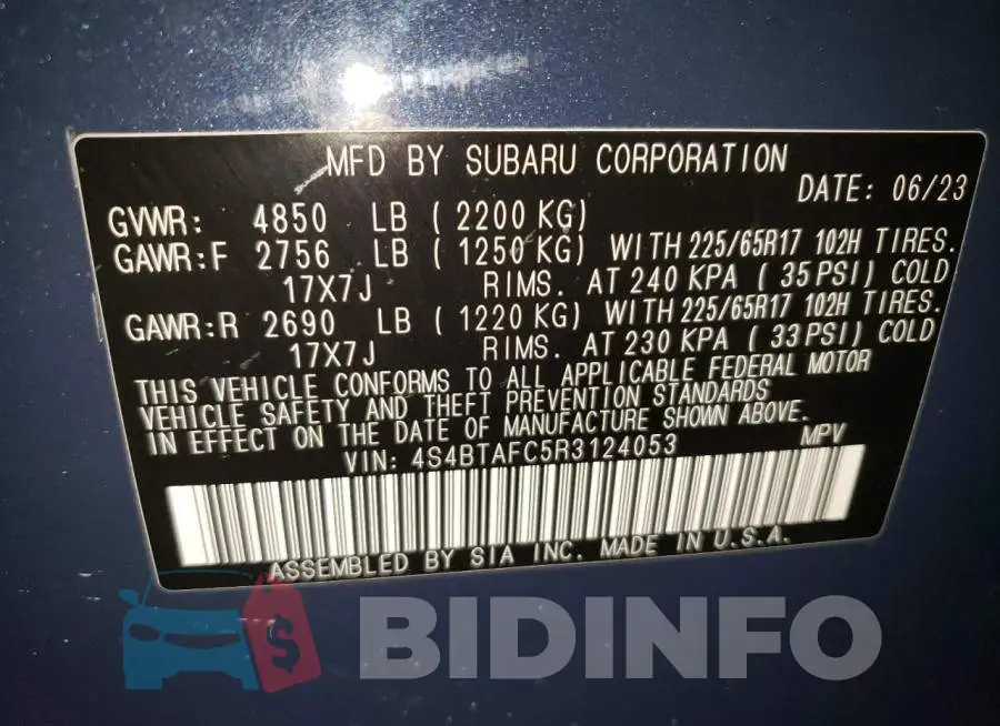 4S4BTAFC5R3124053 Photo# 13