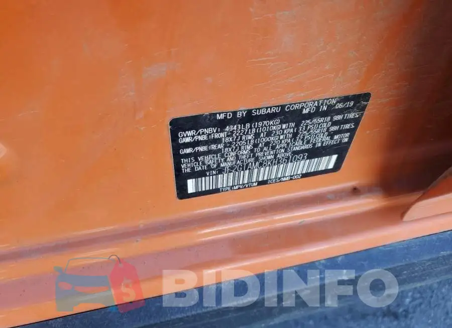 JF2GTAMC8KH361093 Photo# 12