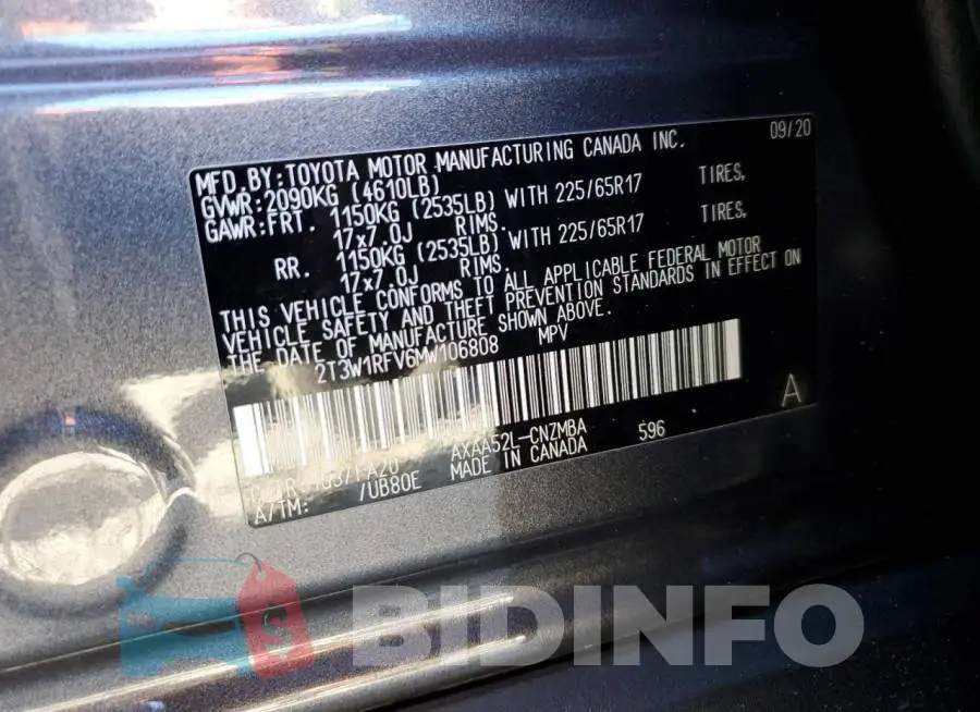 2T3W1RFV6MW106808 Photo# 14