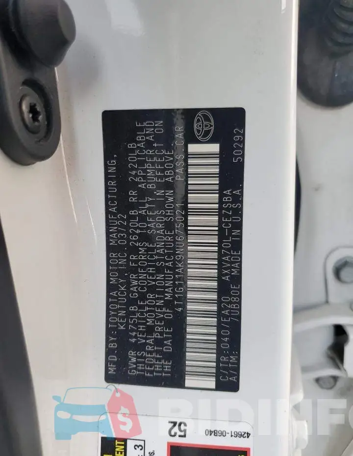 4T1G11AK9NU675021 Photo# 12