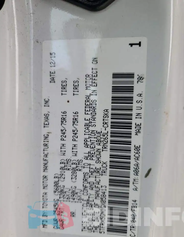 5TFRX5GN1GX058413 Photo# 13