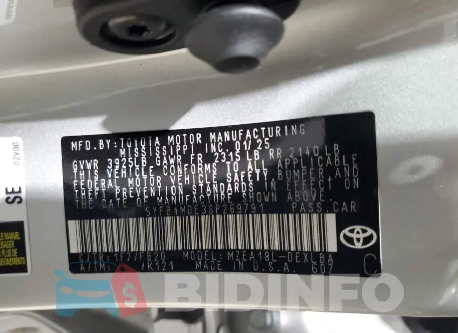 5YFB4MDE3SP269791 Photo# 12