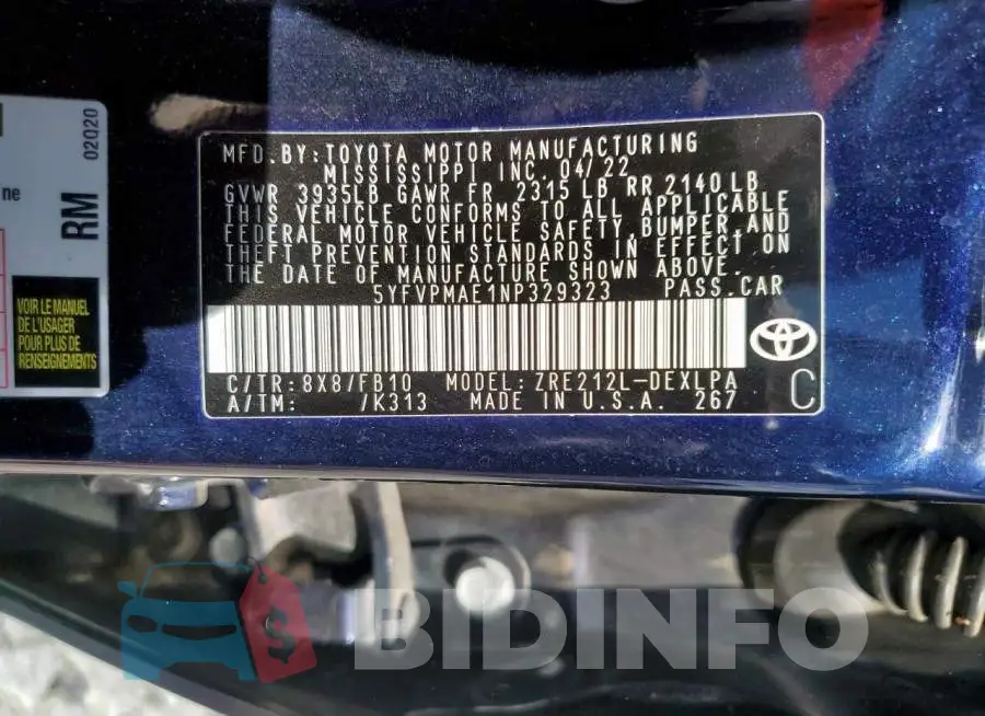 5YFVPMAE1NP329323 Photo# 12