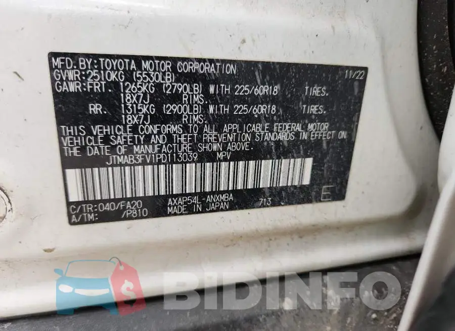 JTMAB3FV1PD113039 Photo# 13