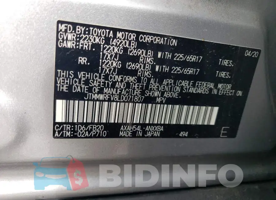 JTMMWRFV8LD071807 Photo# 13