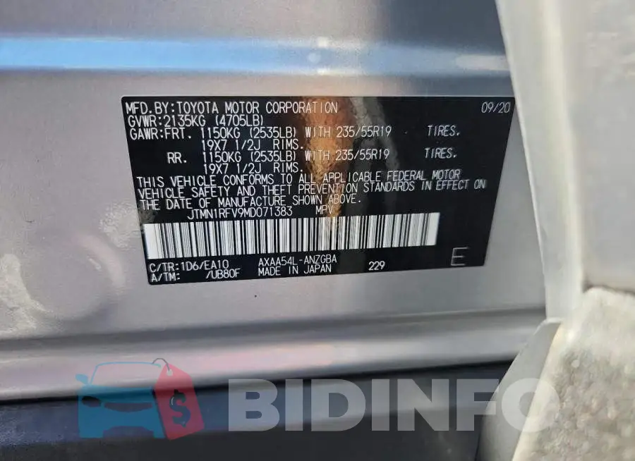JTMN1RFV9MD071383 Photo# 12