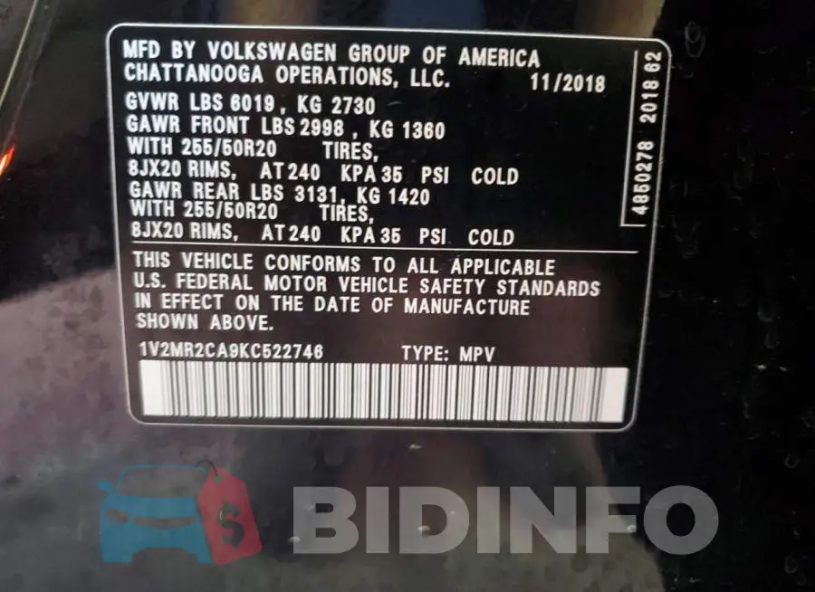 1V2MR2CA9KC522746 Photo# 13