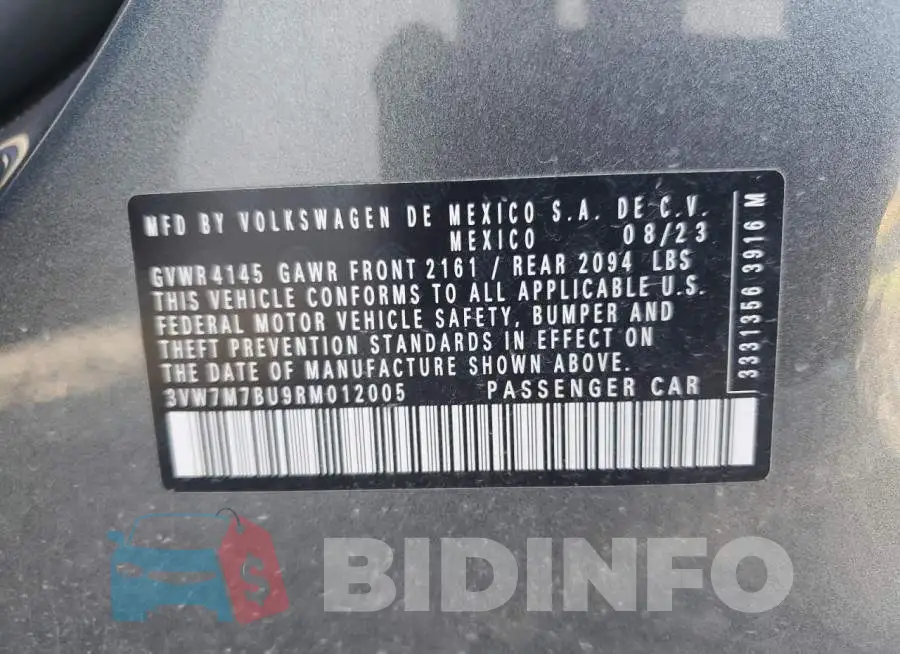 3VW7M7BU9RM012005 Photo# 12