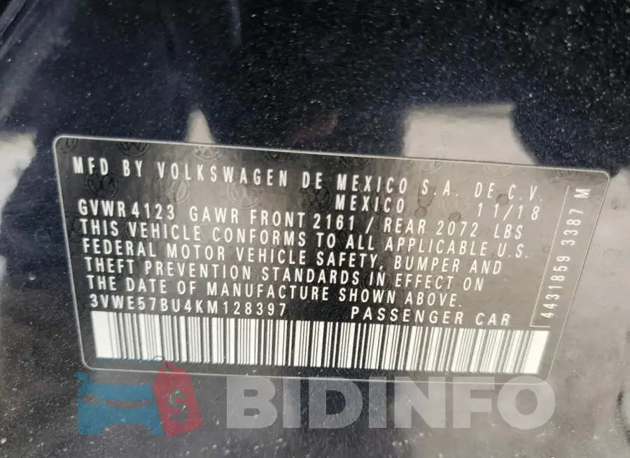 3VWE57BU4KM128397 Photo# 12