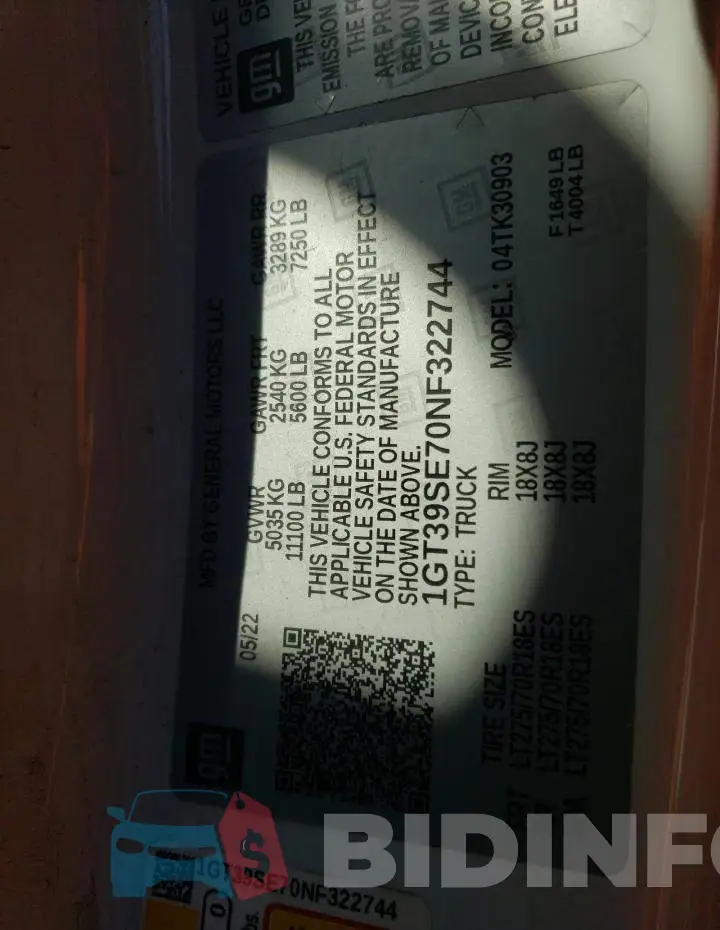 1GT39SE70NF322744 Photo# 12