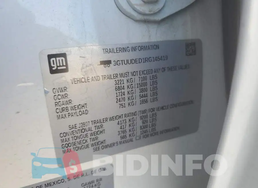 3GTUUDED1RG145419 Photo# 12
