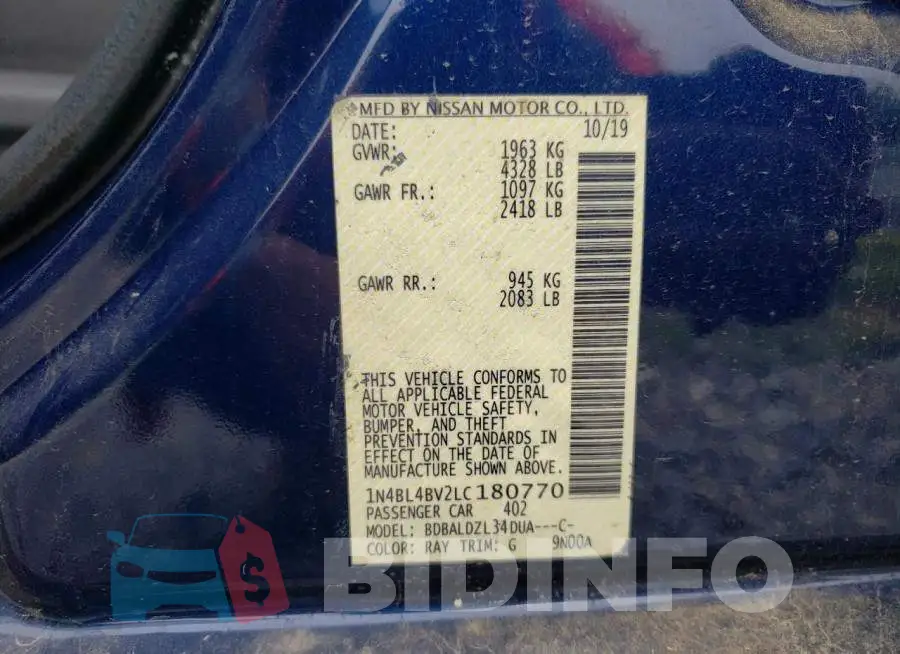 1N4BL4BV2LC180770 Photo# 13