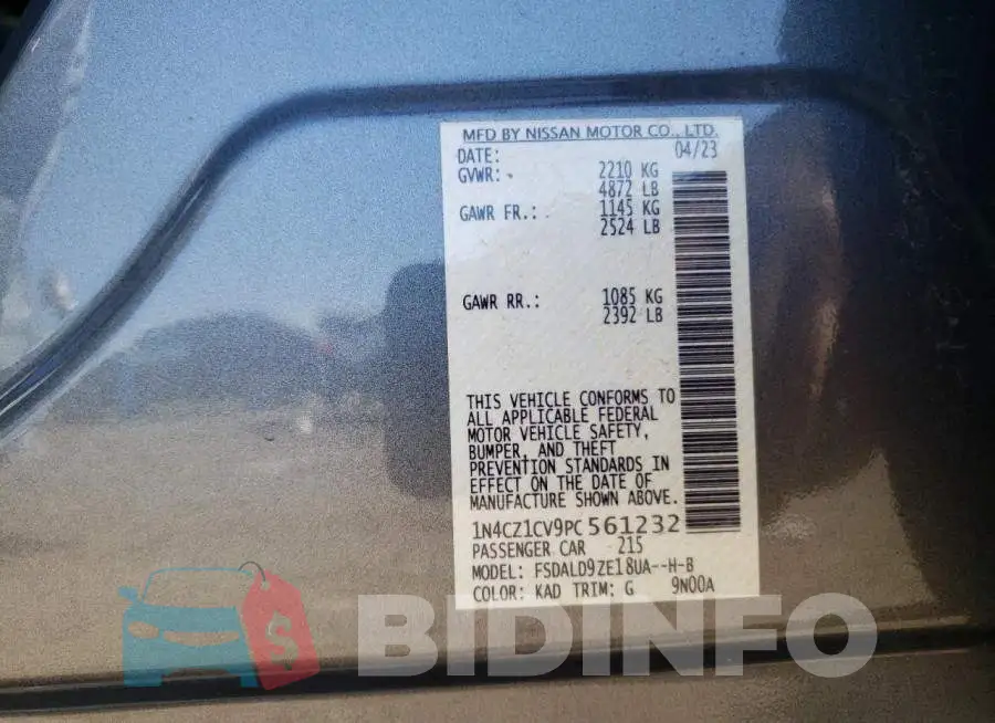 1N4CZ1CV9PC561232 Photo# 14