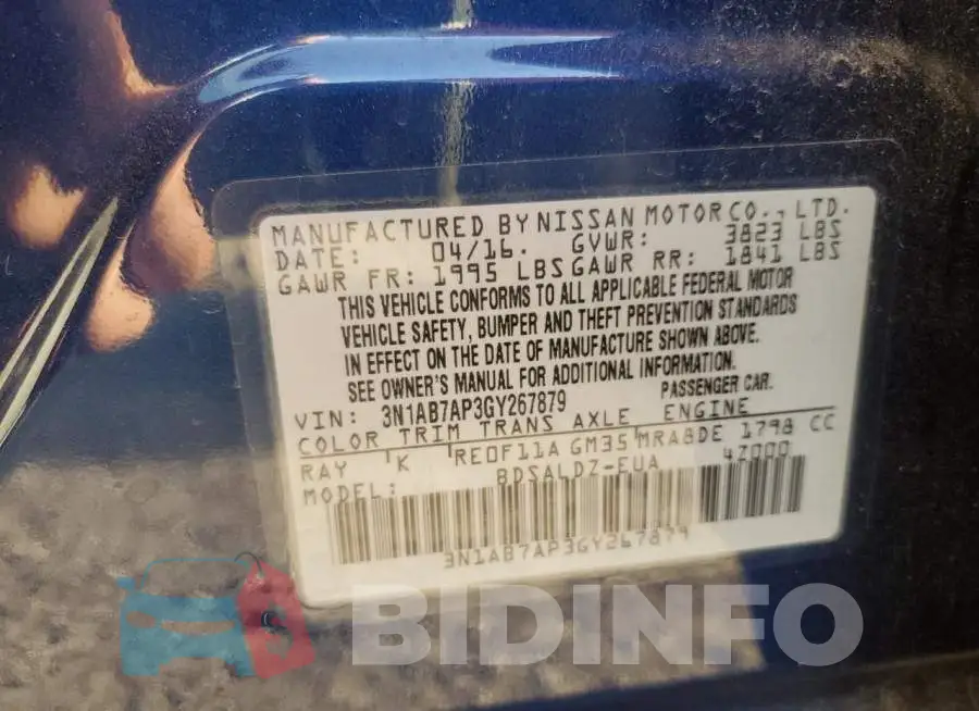 3N1AB7AP3GY267879 Photo# 13