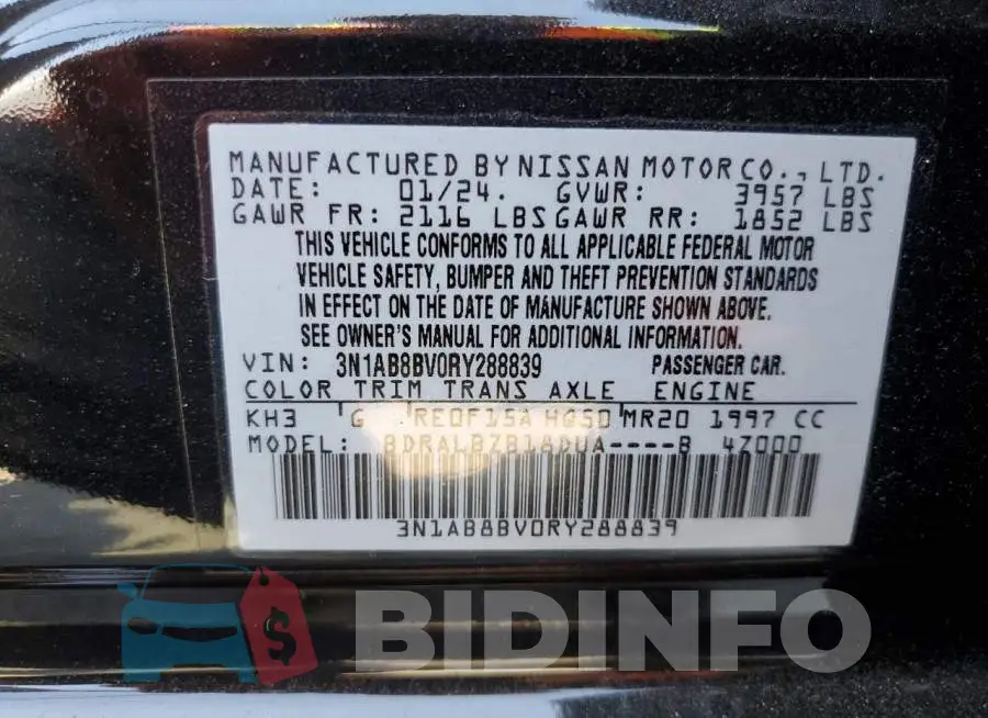 3N1AB8BV0RY288839 Photo# 12