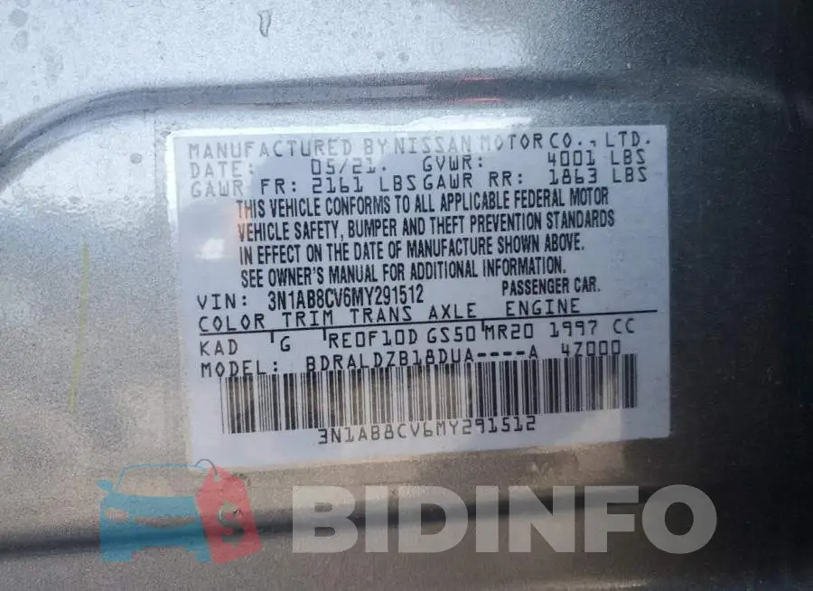 3N1AB8CV6MY291512 Photo# 13