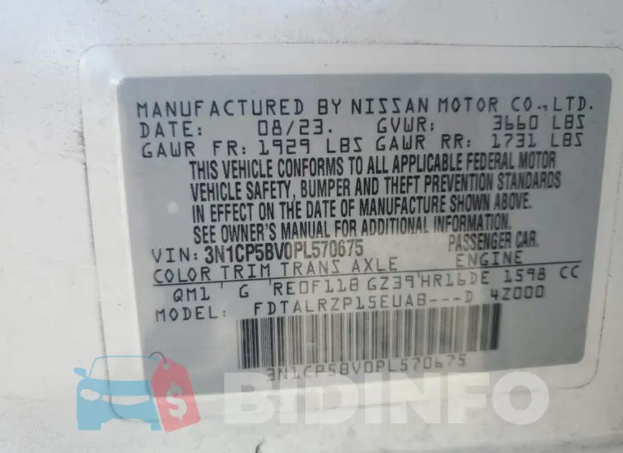 3N1CP5BV0PL570675 Photo# 14