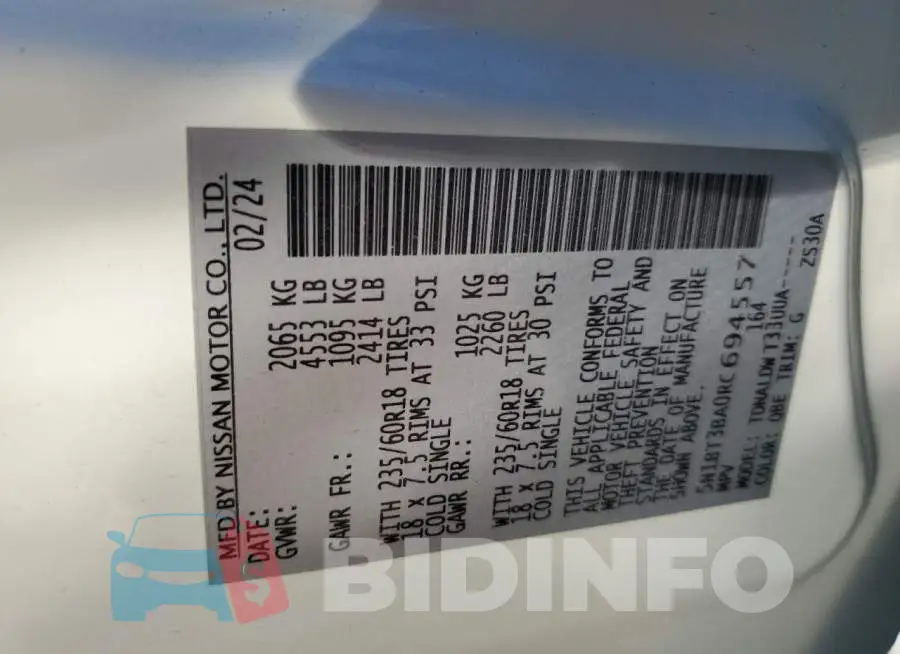 5N1BT3BA0RC694557 Photo# 14