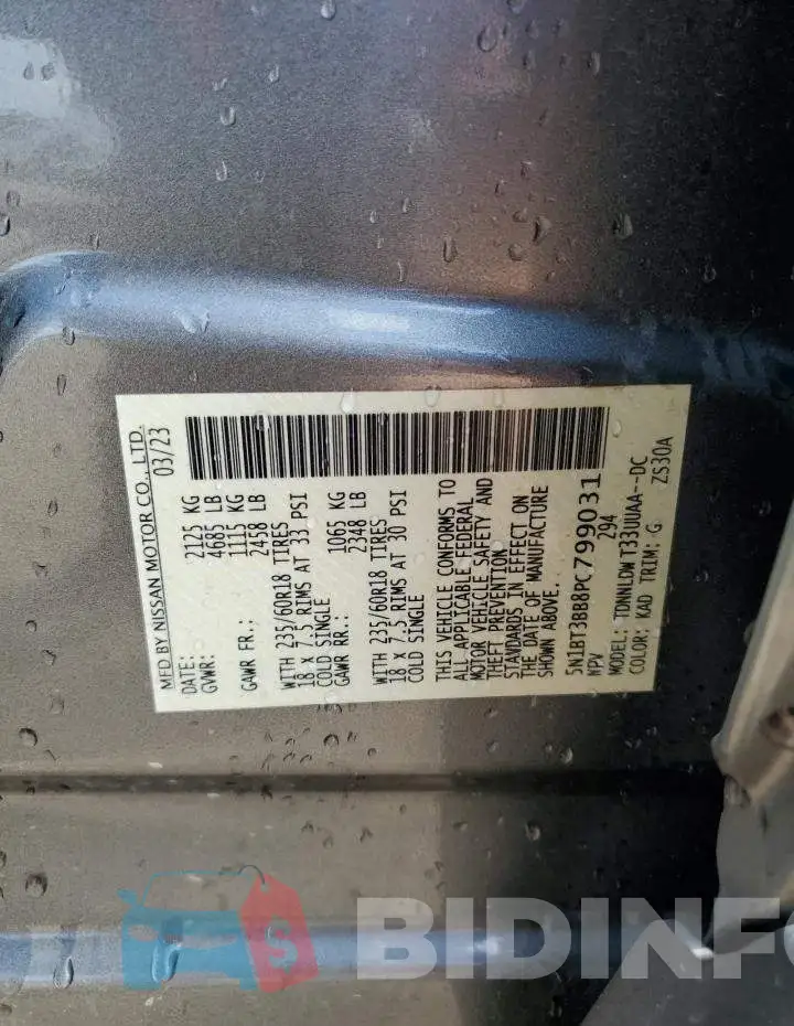 5N1BT3BB8PC799031 Photo# 13