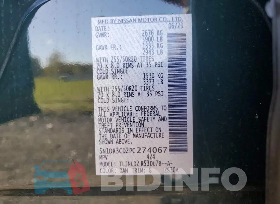 5N1DR3CD2PC274067 Photo# 13