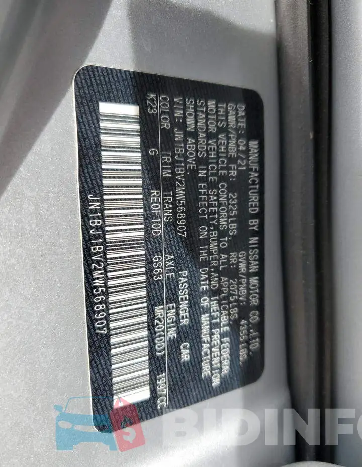 JN1BJ1BV2MW568907 Photo# 14