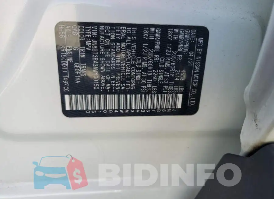 JN8BT3BA3MW400150 Photo# 13