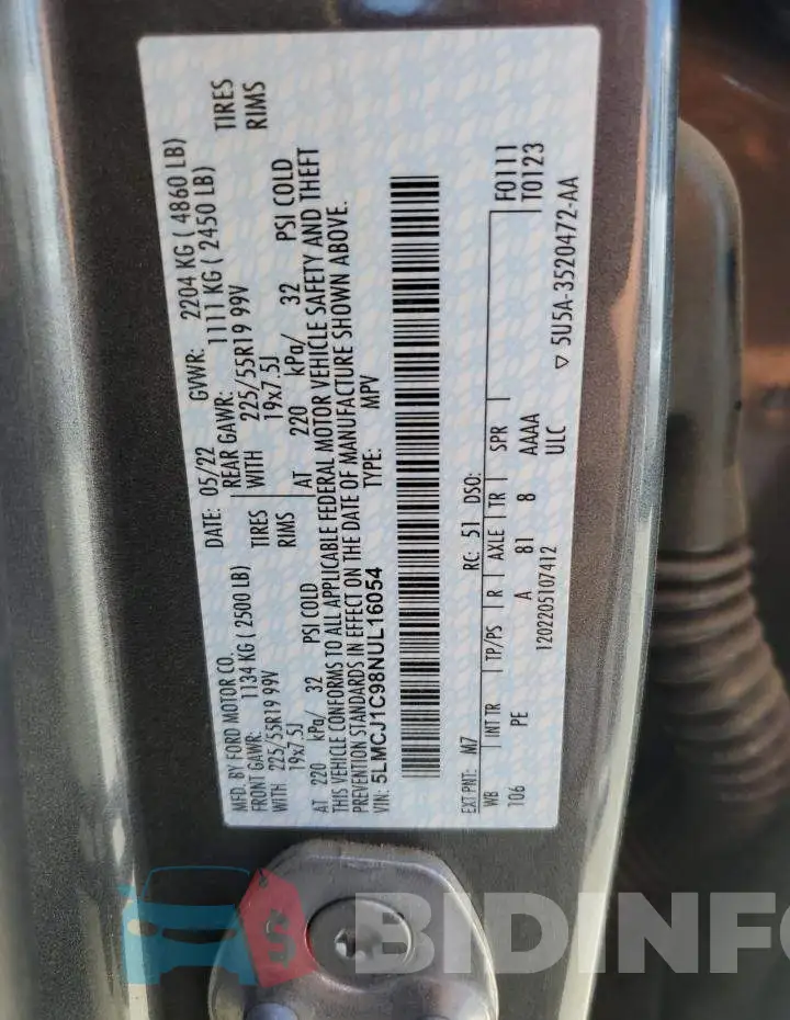 5LMCJ1C98NUL16054 Photo# 13