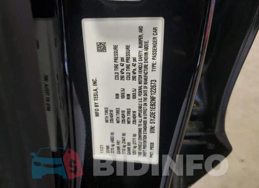 5YJ3E1EB2NF122673 Photo# 12