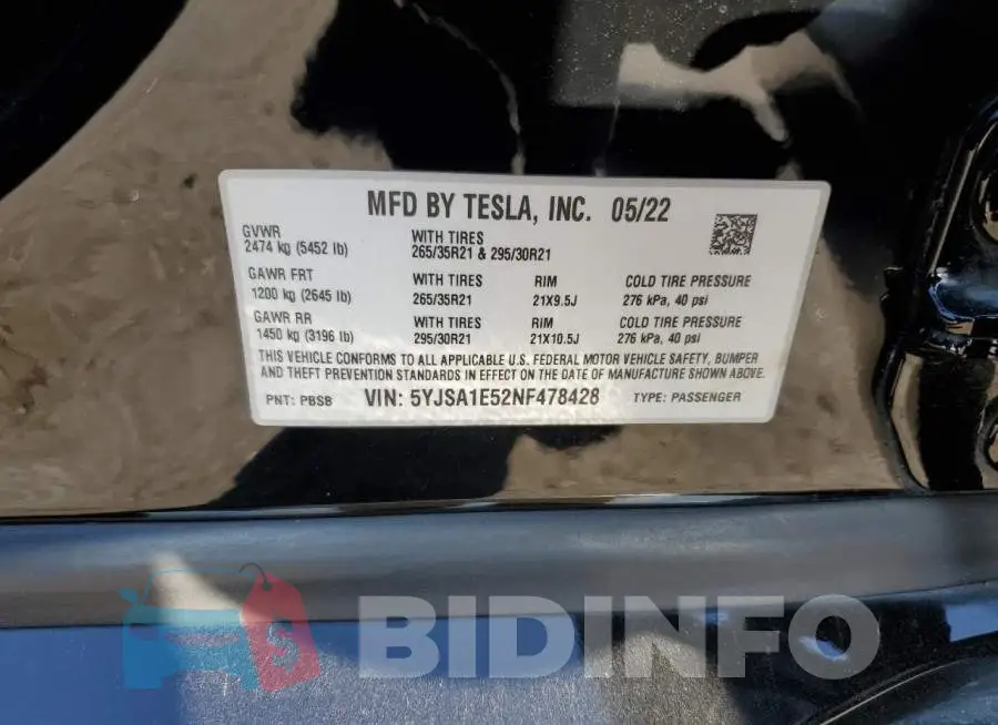 5YJSA1E52NF478428 Photo# 12