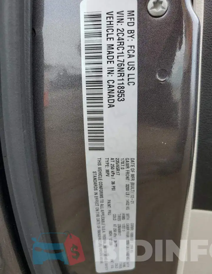 2C4RC1L76NR118953 Photo# 13