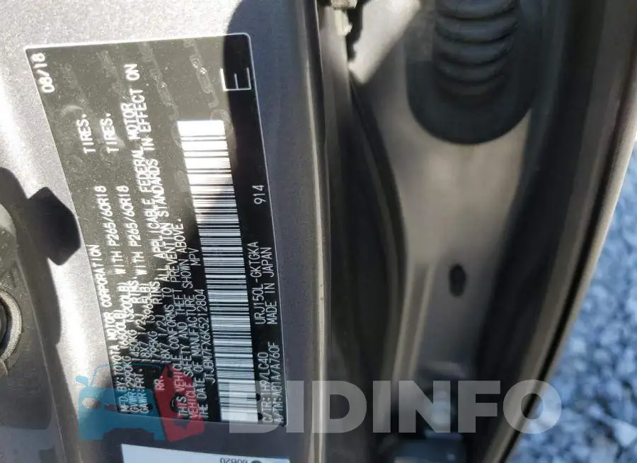 JTJBM7FX6K5212804 Photo# 13