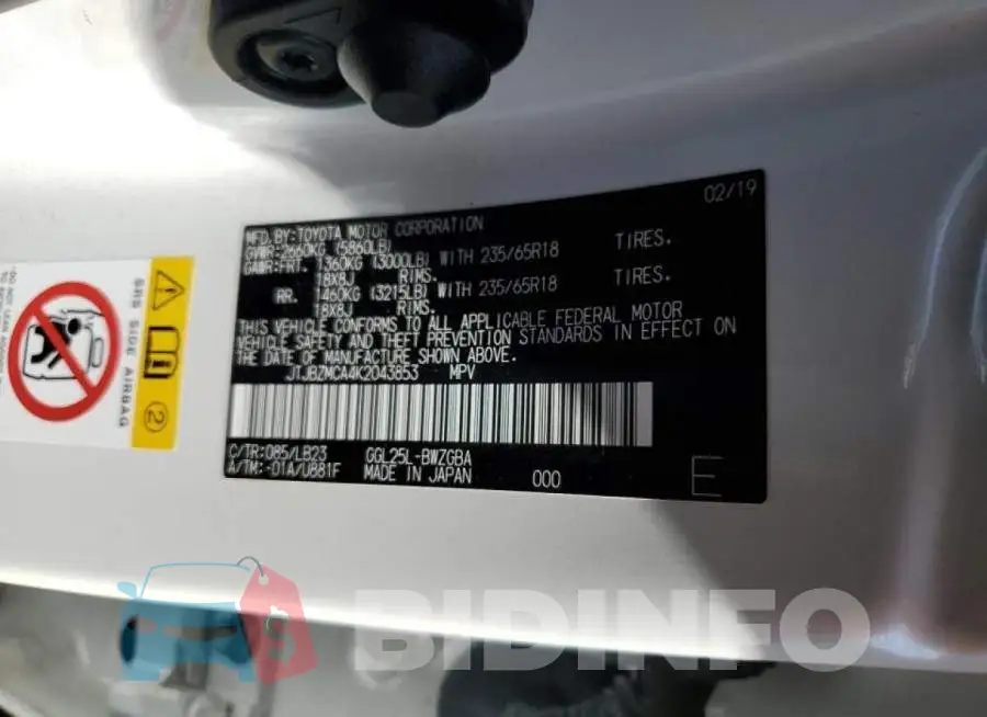 JTJBZMCA4K2043853 Photo# 13