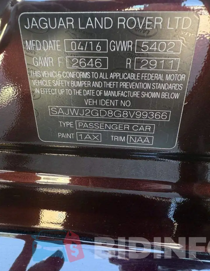SAJWJ2GD8G8V99366 Photo# 10