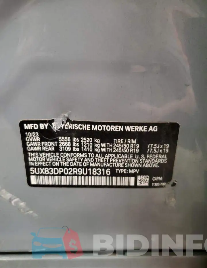5UX83DP02R9U18316 Photo# 14