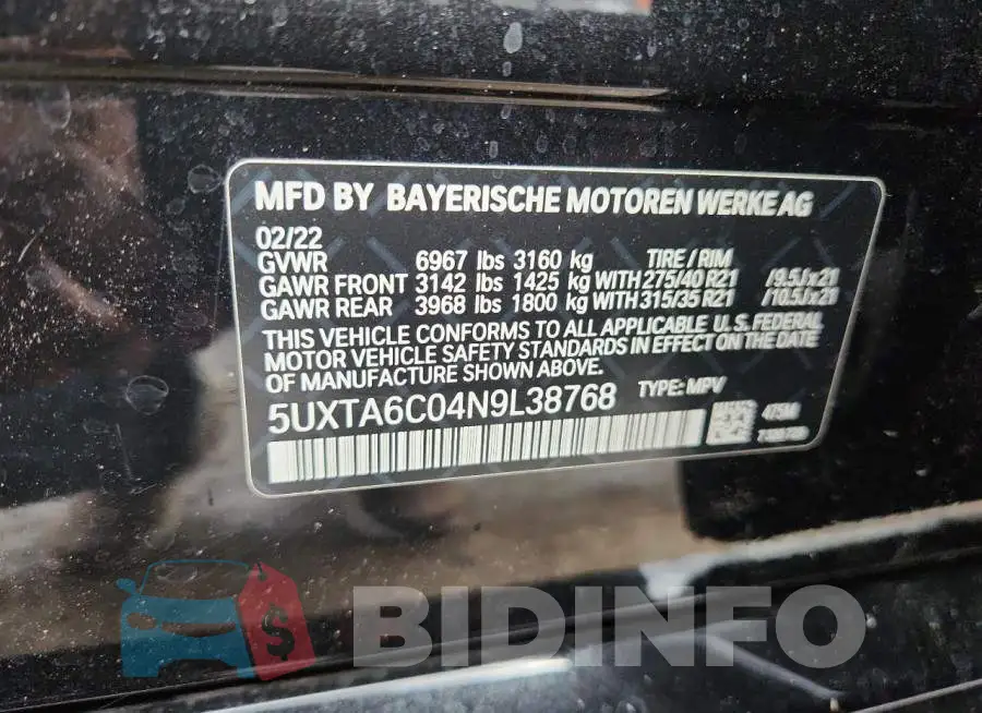 5UXTA6C04N9L38768 Photo# 13