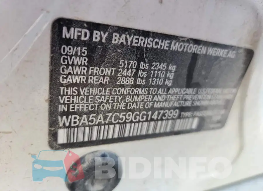 WBA5A7C59GG147399 Photo# 12
